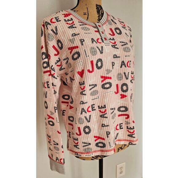 PJ Salvage Peace & Joy Waffle Ski Jammie Pajama Set Thermal Snowboard Sz S New - Picture 7 of 12